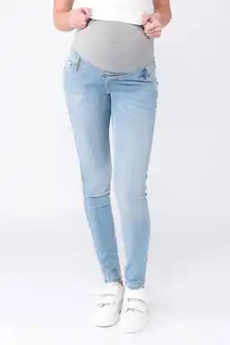 Wehkamp LOVE2WAIT highwaist zwangerschaps skinny jeans light blue denim aanbieding