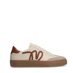 Wehkamp Manfield leren sneakers beige aanbieding