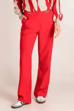Wehkamp Ivy Beau wide leg broek rood aanbieding