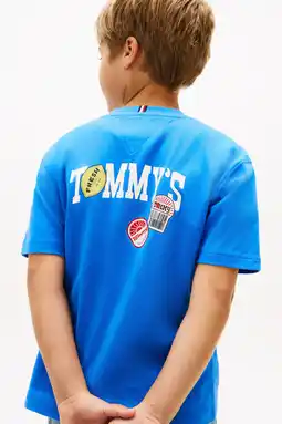 Wehkamp Tommy Hilfiger T-shirt met backprint blauw aanbieding