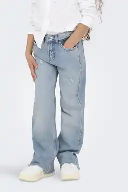 Wehkamp KIDS ONLY GIRL wide leg highwaist jeans light blue denim aanbieding