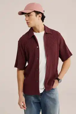 Wehkamp WE Fashion relaxed casual overhemd gebreid donkerblauw aanbieding