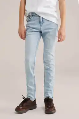 Wehkamp WE Fashion Blue Ridge slim fit jeans light blue denim aanbieding