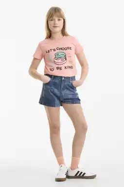 Wehkamp Me & My Monkey denim patchwork short Jill blauw aanbieding