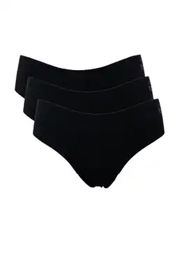 Wehkamp My Basic by After Eden seamless slip (set van 3) zwart aanbieding