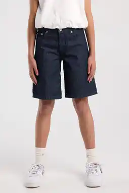 Wehkamp America Today gestreepte short dark blue denim aanbieding