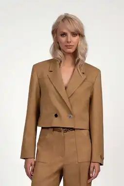 Wehkamp Fifth House cropped blazer camel aanbieding