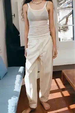 Wehkamp Mango straight regularwaist casual broek beige aanbieding