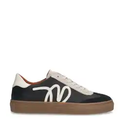 Wehkamp Manfield leren sneakers zwart aanbieding