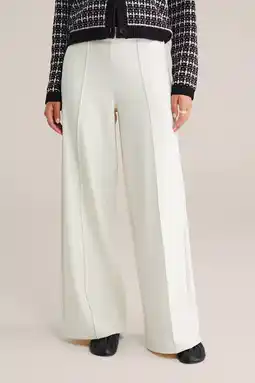 Wehkamp WE Fashion straight regularwaist broek ecru aanbieding