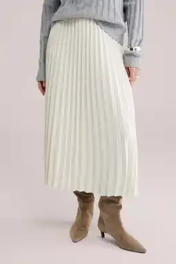 Wehkamp WE Fashion plissé rok ecru aanbieding
