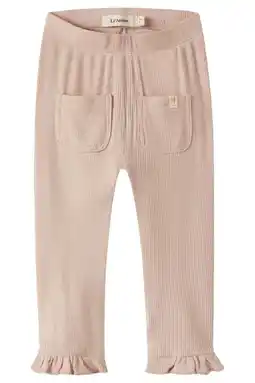 Wehkamp LIL' ATELIER BABY slim regularwaist legging lichtroze met textuur aanbieding