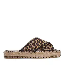 Wehkamp Sacha suède slippers met panterprint beige/zwart aanbieding