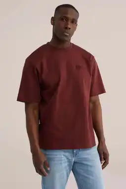 Wehkamp WE Fashion relaxed T-shirt donkerrood aanbieding