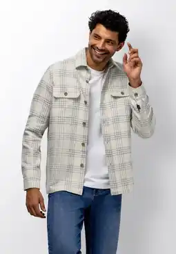 Wehkamp State of Art geruit overshirt met linnen ecru aanbieding