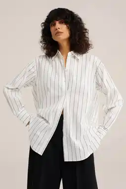 Wehkamp WE STUDIO gestreepte blouse wit aanbieding