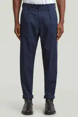 Wehkamp G-STAR tapered casual broek donkerblauw aanbieding