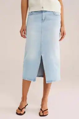 Wehkamp WE Fashion Blue Ridge denim kokerrok light blue denim aanbieding