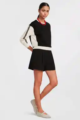 Wehkamp Anytime sweater met tape detail zwart/crème aanbieding