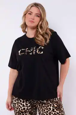 Wehkamp Exxcellent T-shirt met panterprint zwart aanbieding
