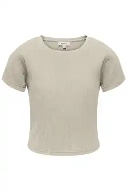 Wehkamp KIDS ONLY GIRL T-shirt met textuur beige aanbieding