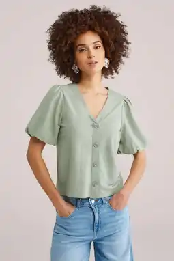 Wehkamp WE Fashion blouse lichtgroen aanbieding
