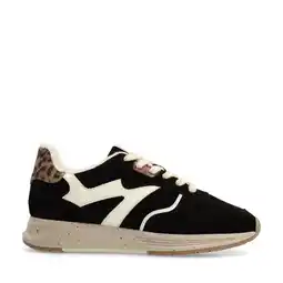 Wehkamp Manfield suède sneakers zwart/panter aanbieding
