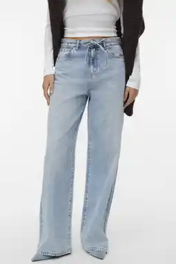 Wehkamp VERO MODA wide leg jeans light blue denim aanbieding