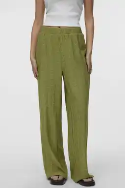 Wehkamp VERO MODA wide leg regularwaist casual broek olijfgroen aanbieding