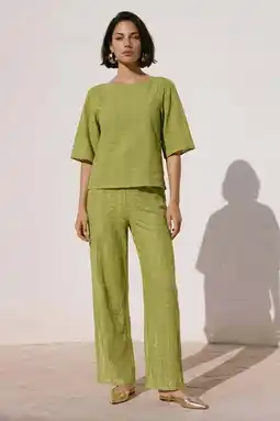 Wehkamp VERO MODA wide leg regularwaist casual broek olijfgroen aanbieding