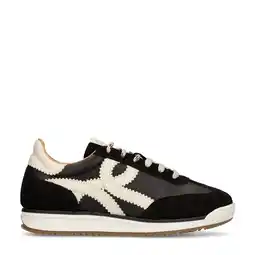 Wehkamp Manfield leren sneakers zwart aanbieding