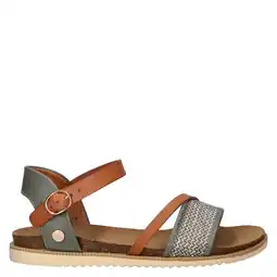 Wehkamp Nelson imitatieleren sandalen cognac/groen aanbieding