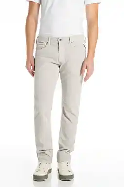Wehkamp REPLAY GROVER corduroy straight leg broek - grijs aanbieding