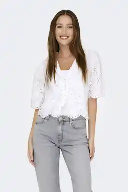 Wehkamp ONLY blousetop wit broderie aanbieding