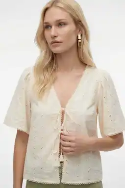 Wehkamp VERO MODA blouse broderie ecru aanbieding