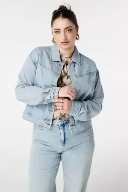 Wehkamp MS Mode denim spijkerjas light blue denim aanbieding