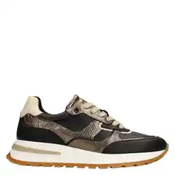 Wehkamp Manfield leren sneakers zwart aanbieding