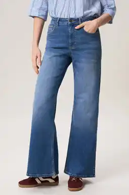 Wehkamp Miss Etam highwaist wide leg jeans medium blue denim aanbieding