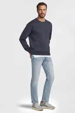 Wehkamp Anytime fleece sweater donkerblauw melange aanbieding