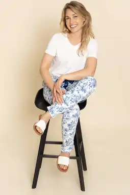 Wehkamp Charlie Choe pyjamabroek wit/lichtblauw aanbieding