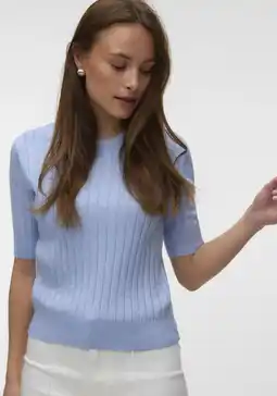 Wehkamp VERO MODA top gebreid lichtblauw aanbieding