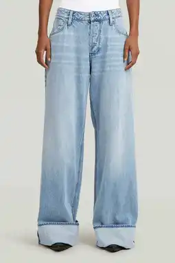 Wehkamp G-STAR wide leg jeans light blue denim aanbieding