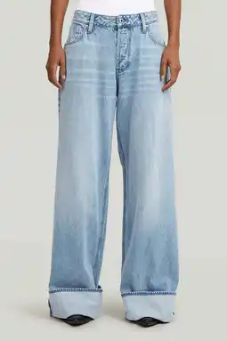 Wehkamp G-STAR wide leg jeans light blue denim aanbieding