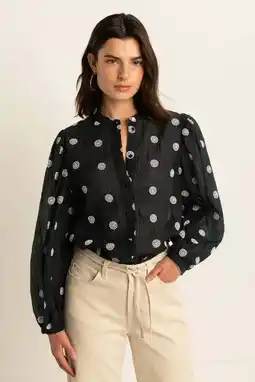 Wehkamp Expresso blouse zwart broderie aanbieding