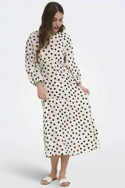 Wehkamp ONLY maxi jurk met panterprint ecru aanbieding