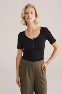 Wehkamp WE Fashion top geribbeld zwart aanbieding