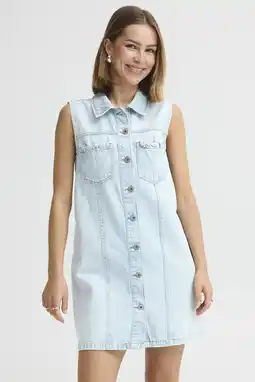 Wehkamp ICHI spijkerjurk light blue denim aanbieding