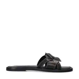 Wehkamp Sacha leren slippers zwart aanbieding