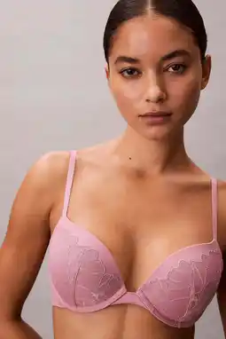 Wehkamp Calvin Klein voorgevormde push-up bh roze aanbieding