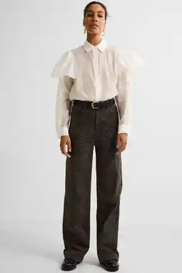 Wehkamp Ruby high waist wide leg jeans panterprint bruin aanbieding